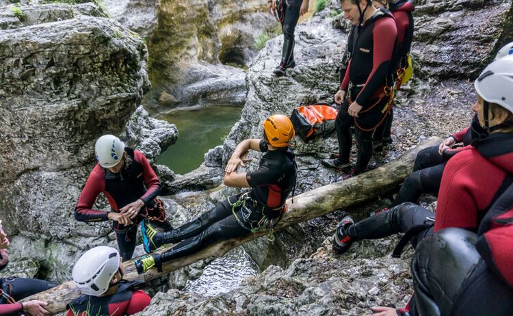 Outdoor Center Baumgarten Bayern Canyoning Einsteigertour Junggesellenabschied